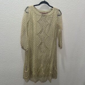 Chic Gold Beaded Dress